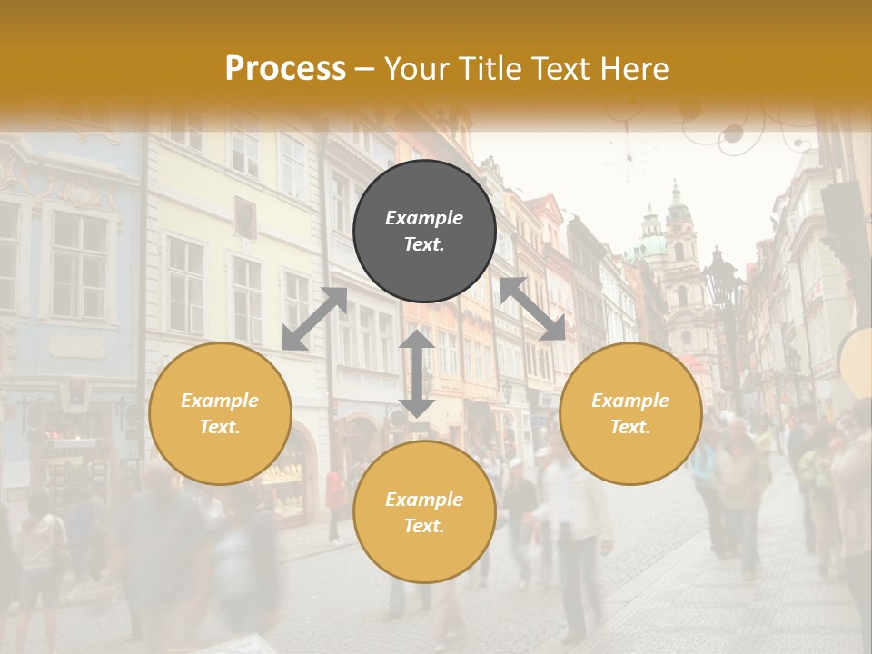 Crowded Street Many PowerPoint Template