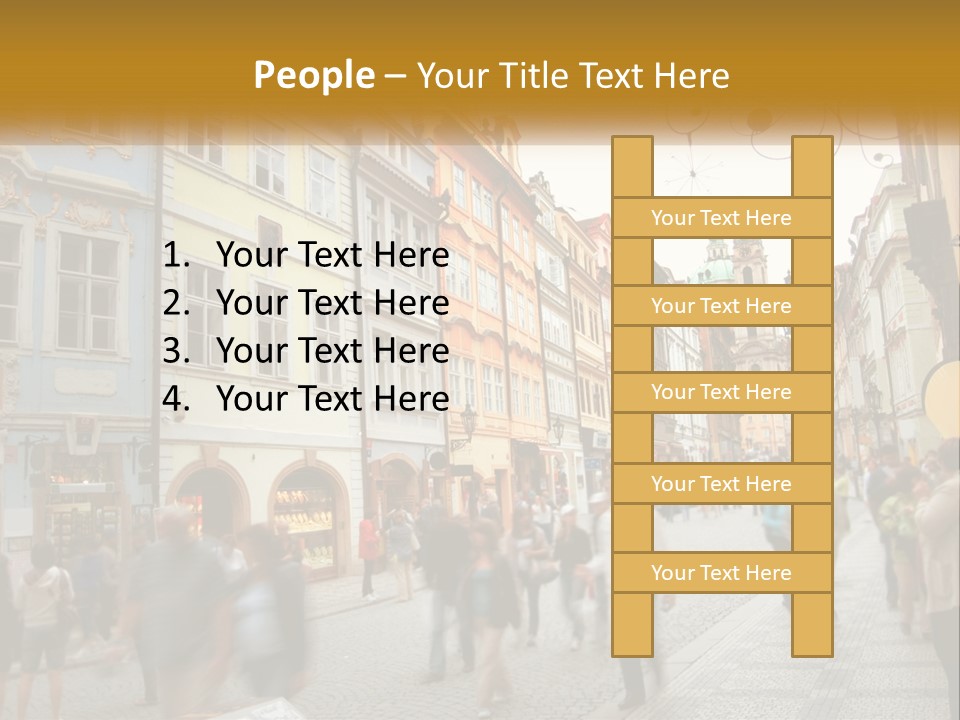 Crowded Street Many PowerPoint Template