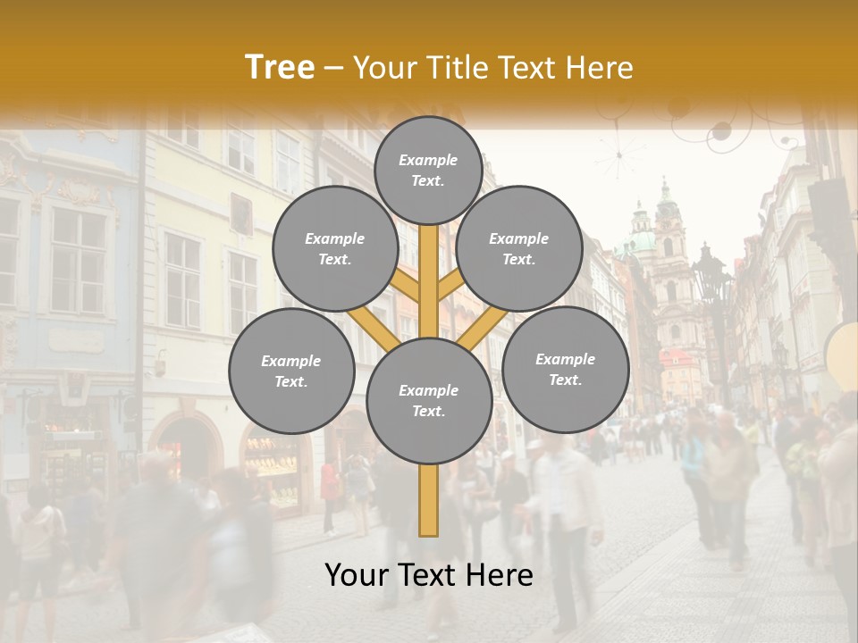 Crowded Street Many PowerPoint Template