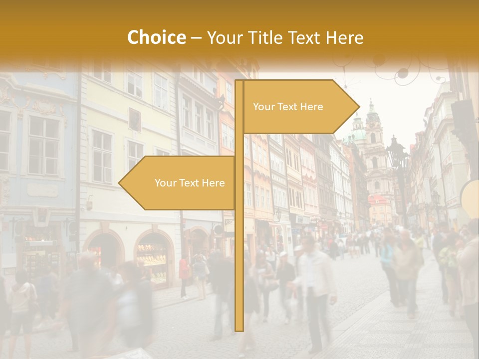 Crowded Street Many PowerPoint Template
