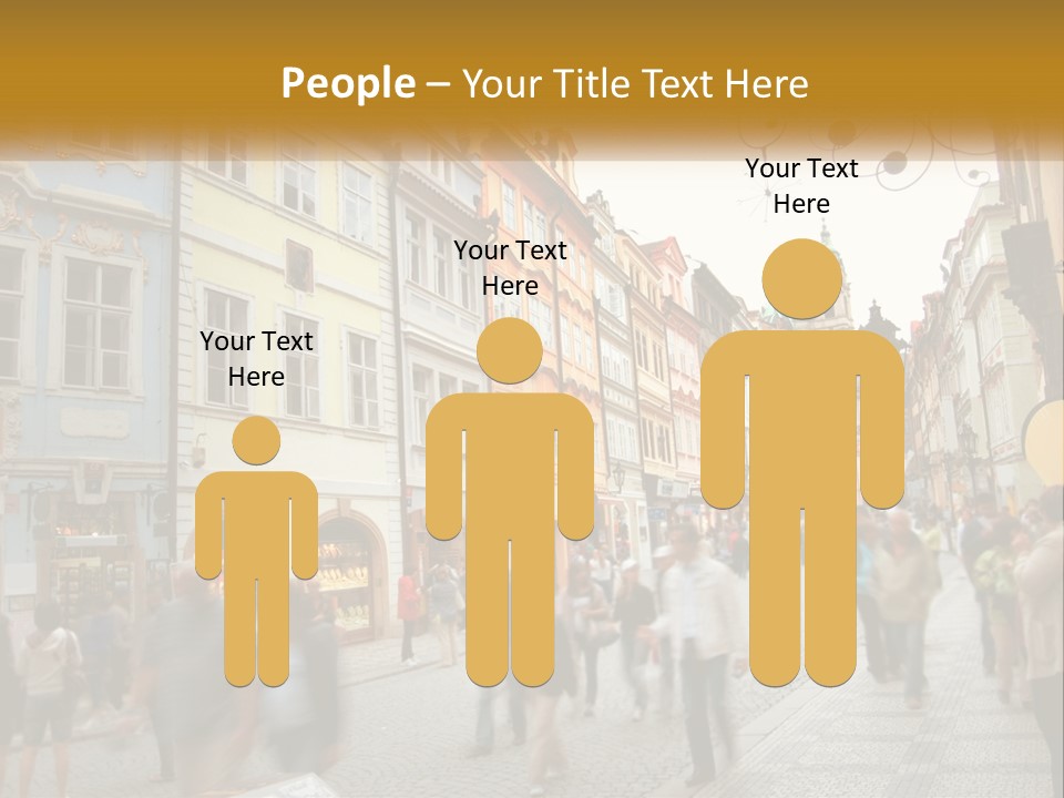 Crowded Street Many PowerPoint Template