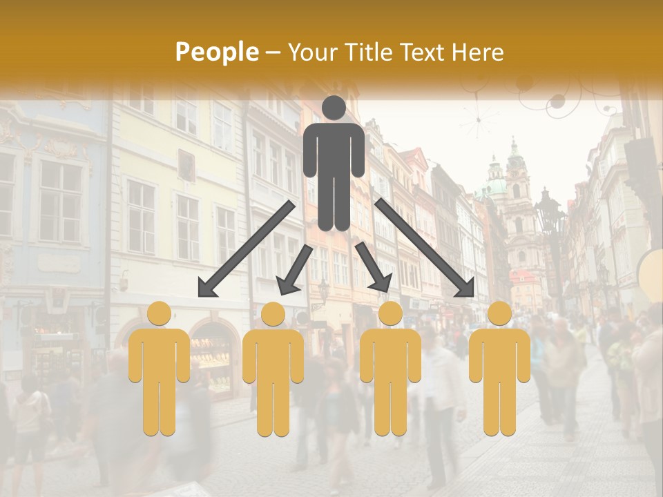 Crowded Street Many PowerPoint Template