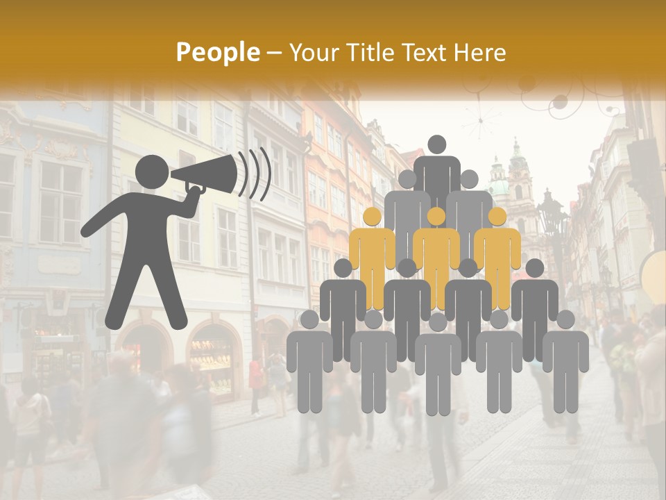 Crowded Street Many PowerPoint Template