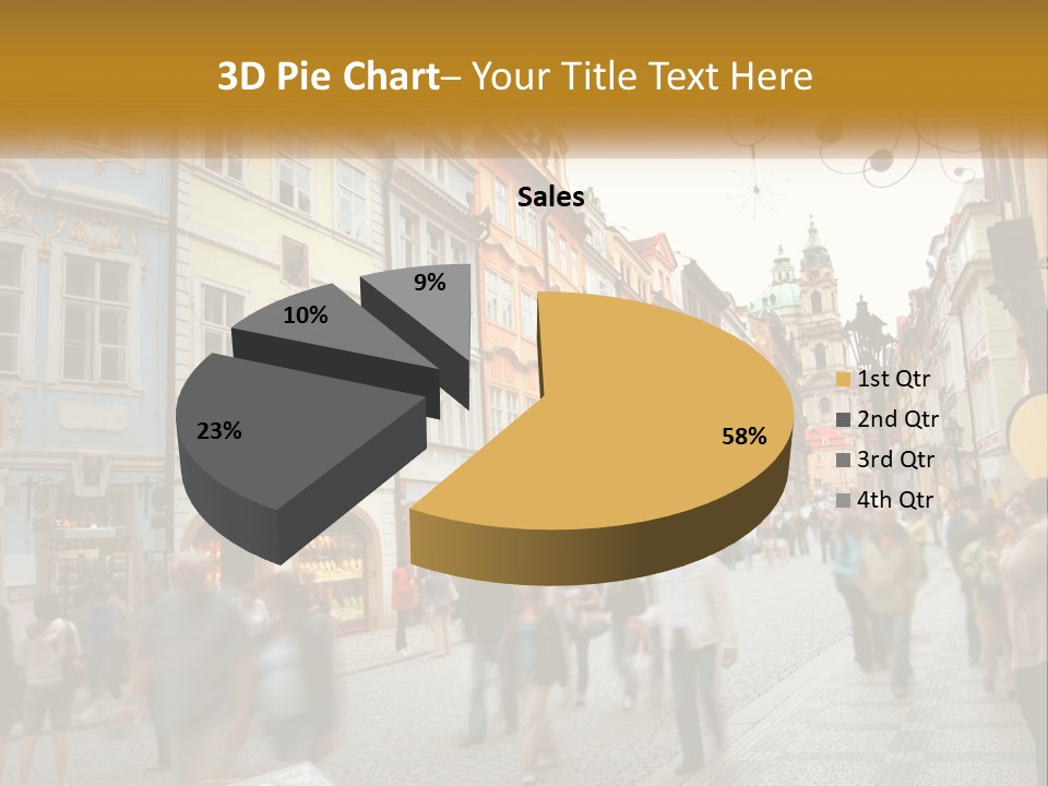 Crowded Street Many PowerPoint Template