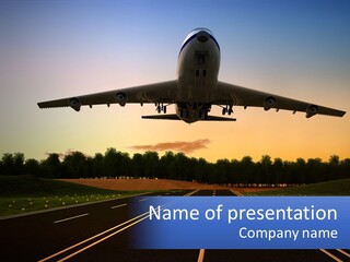Jet Transportation Airplane PowerPoint Template
