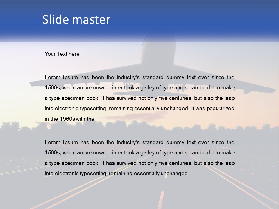 Jet Transportation Airplane PowerPoint Template