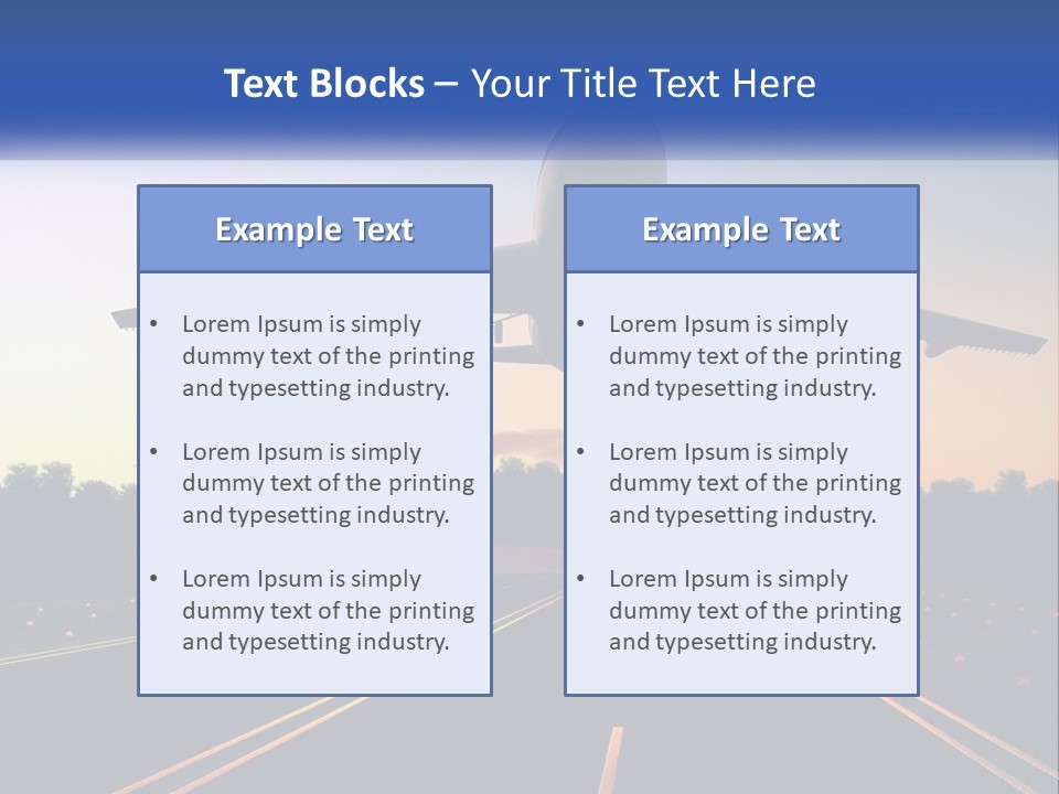 Jet Transportation Airplane PowerPoint Template