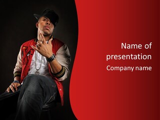 Hat Hip Sitting PowerPoint Template