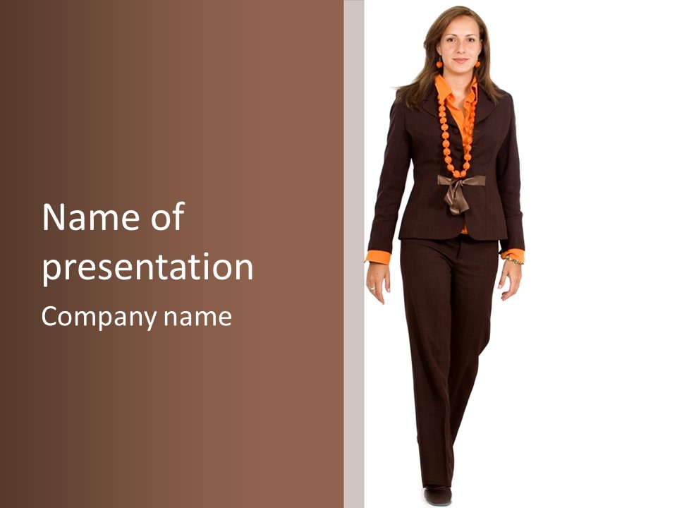 Person Tie Brown PowerPoint Template