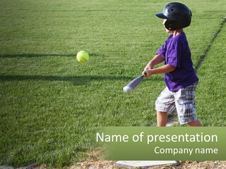 Batter Play Hit PowerPoint Template