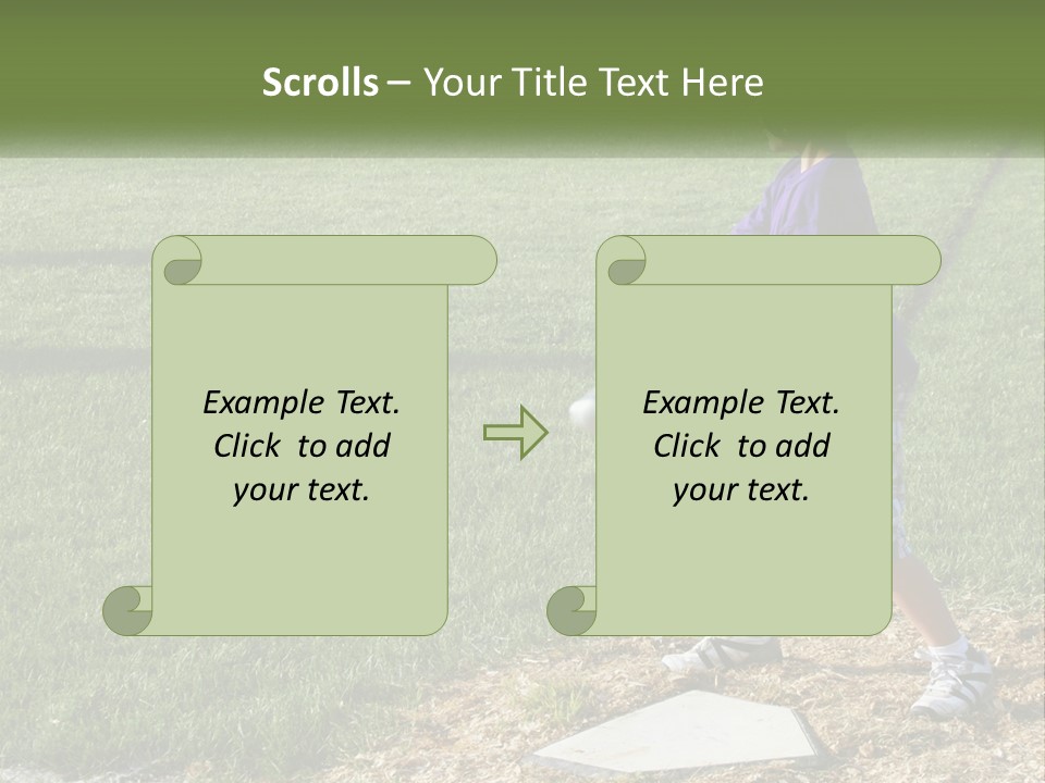 Batter Play Hit PowerPoint Template