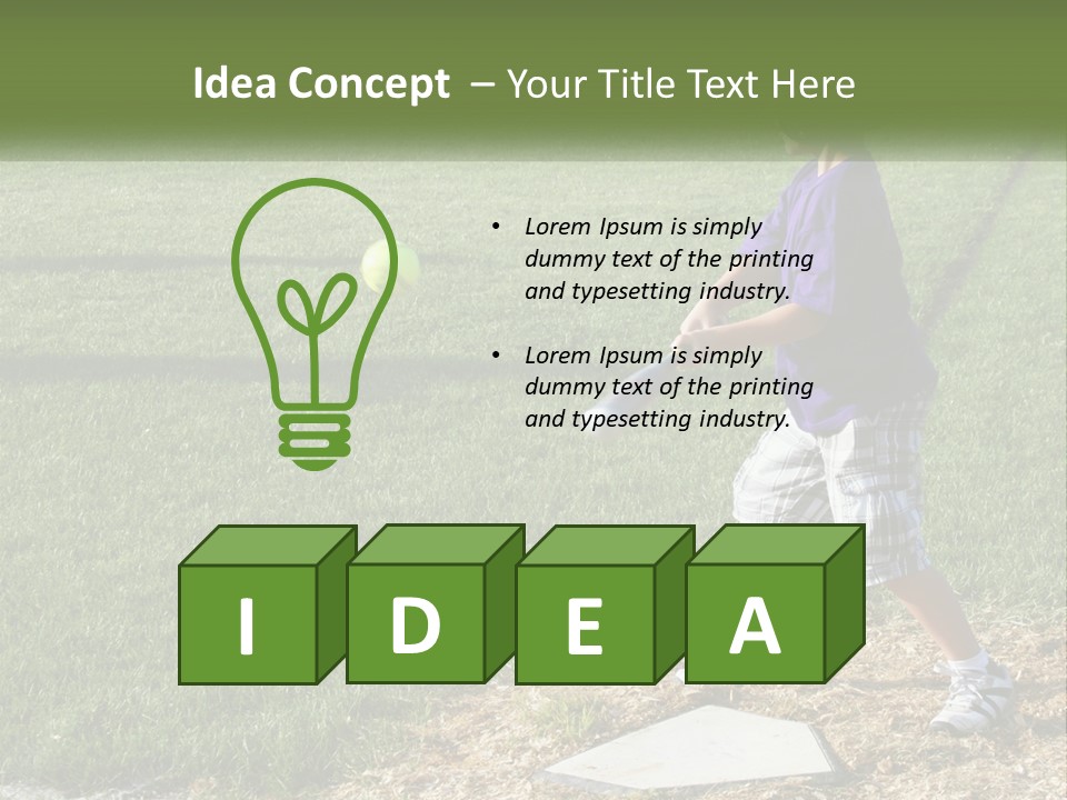 Batter Play Hit PowerPoint Template