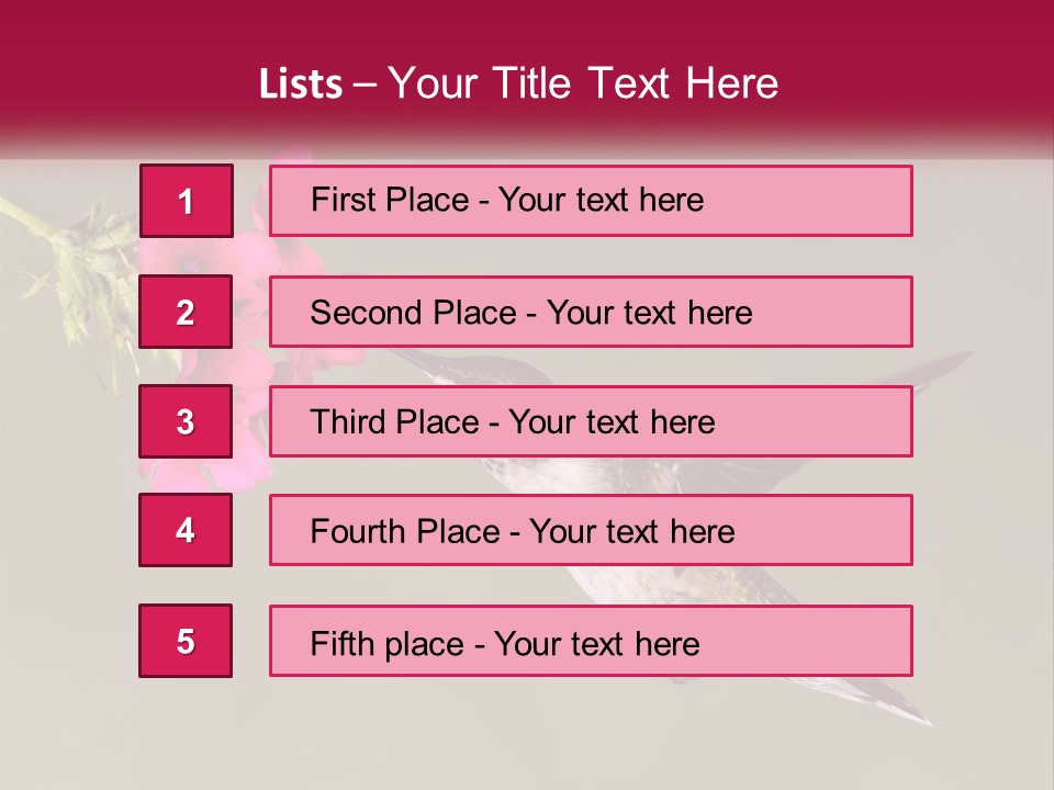 Archilochus Humming Hummingbird PowerPoint Template