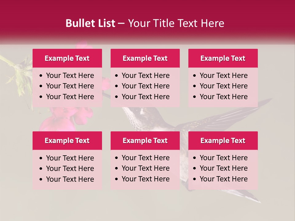 Archilochus Humming Hummingbird PowerPoint Template