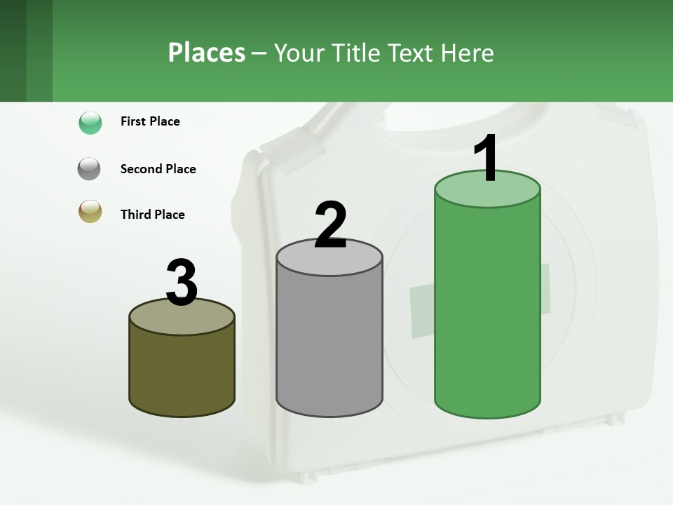 A Medical Kit With A Green Cross On It PowerPoint Template
