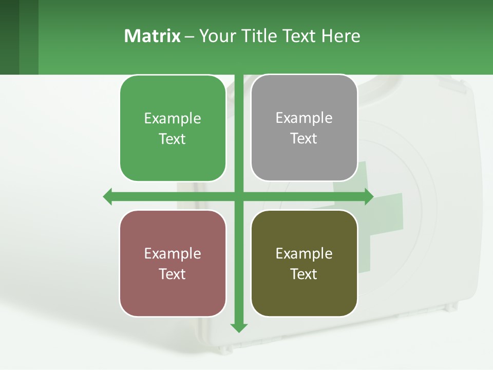 A Medical Kit With A Green Cross On It PowerPoint Template
