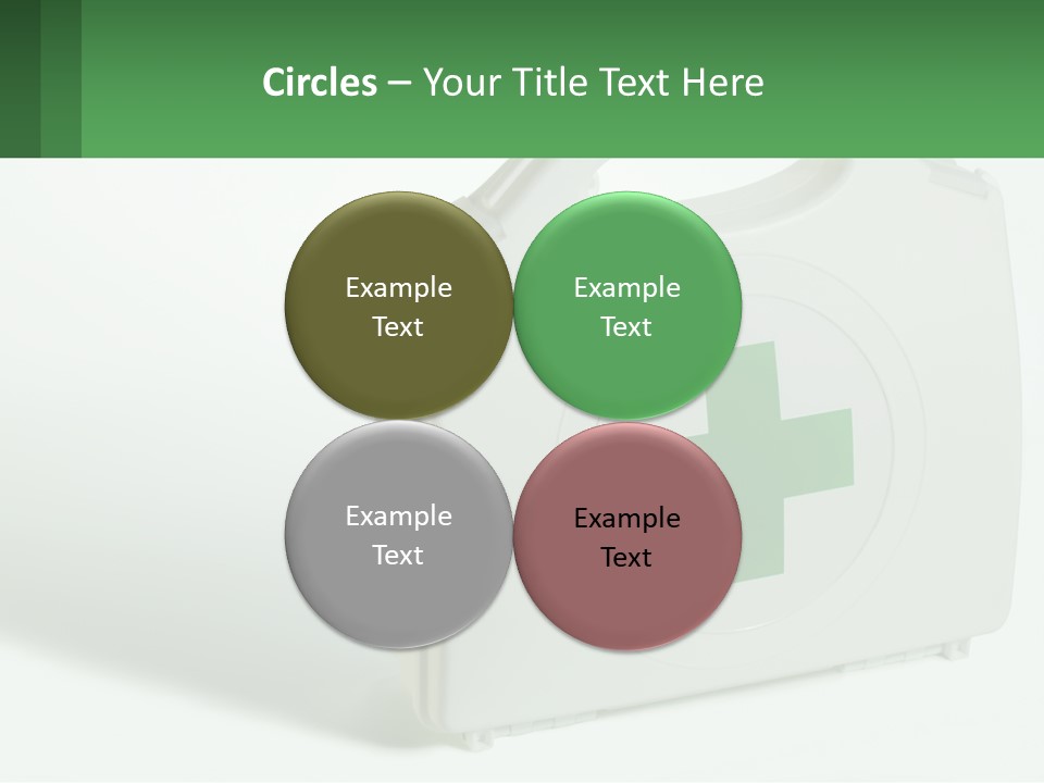 A Medical Kit With A Green Cross On It PowerPoint Template