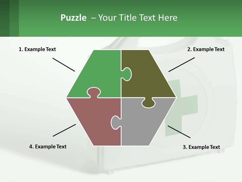 A Medical Kit With A Green Cross On It PowerPoint Template