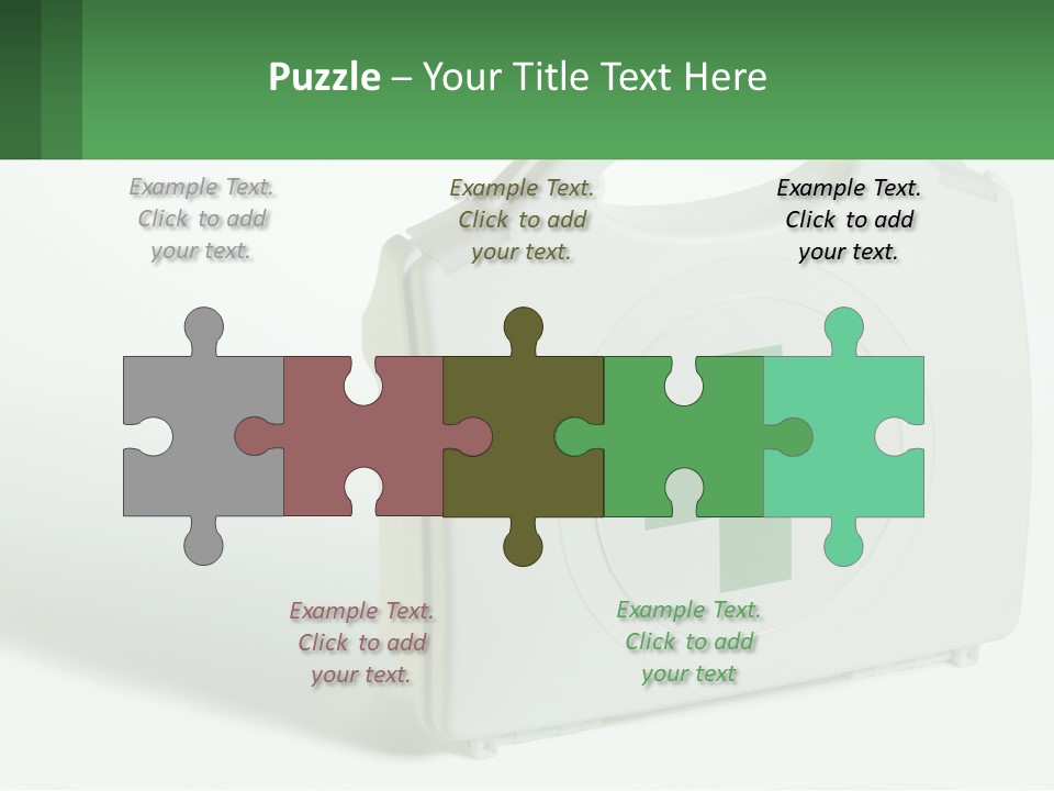 A Medical Kit With A Green Cross On It PowerPoint Template