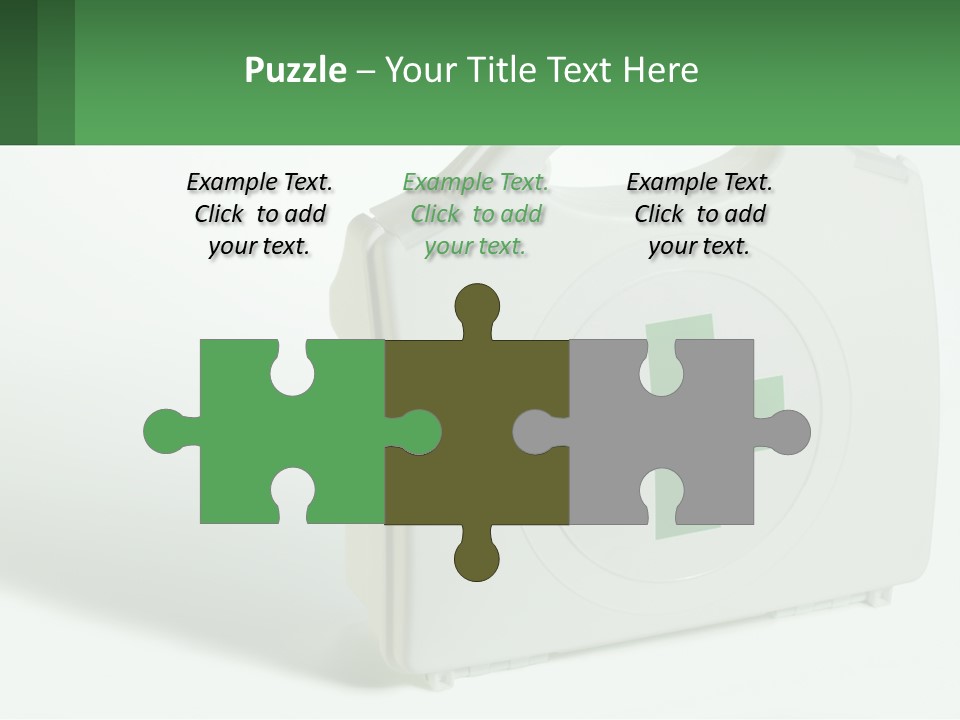 A Medical Kit With A Green Cross On It PowerPoint Template