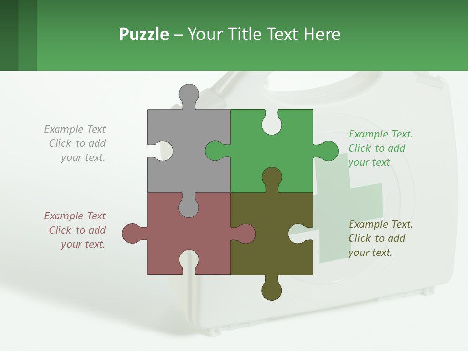 A Medical Kit With A Green Cross On It PowerPoint Template