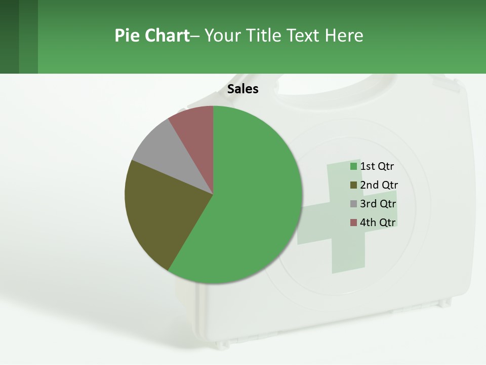 A Medical Kit With A Green Cross On It PowerPoint Template