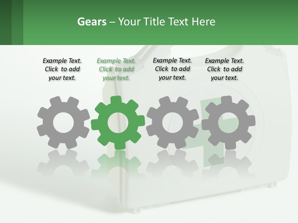 A Medical Kit With A Green Cross On It PowerPoint Template