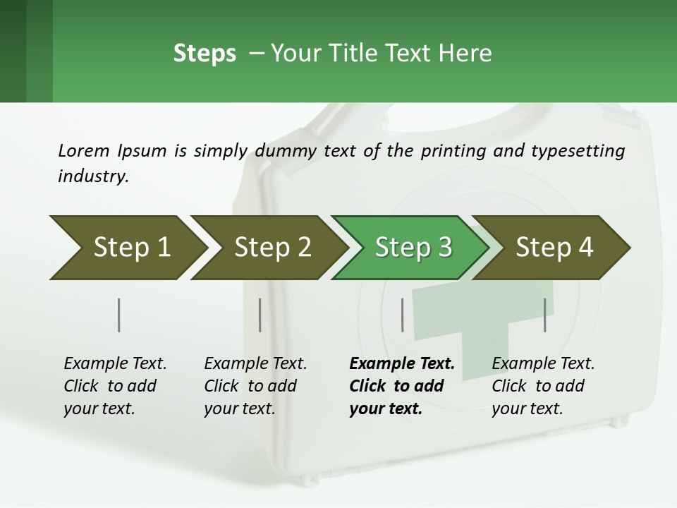 A Medical Kit With A Green Cross On It PowerPoint Template