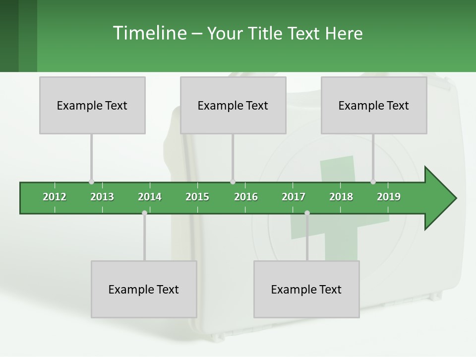 A Medical Kit With A Green Cross On It PowerPoint Template