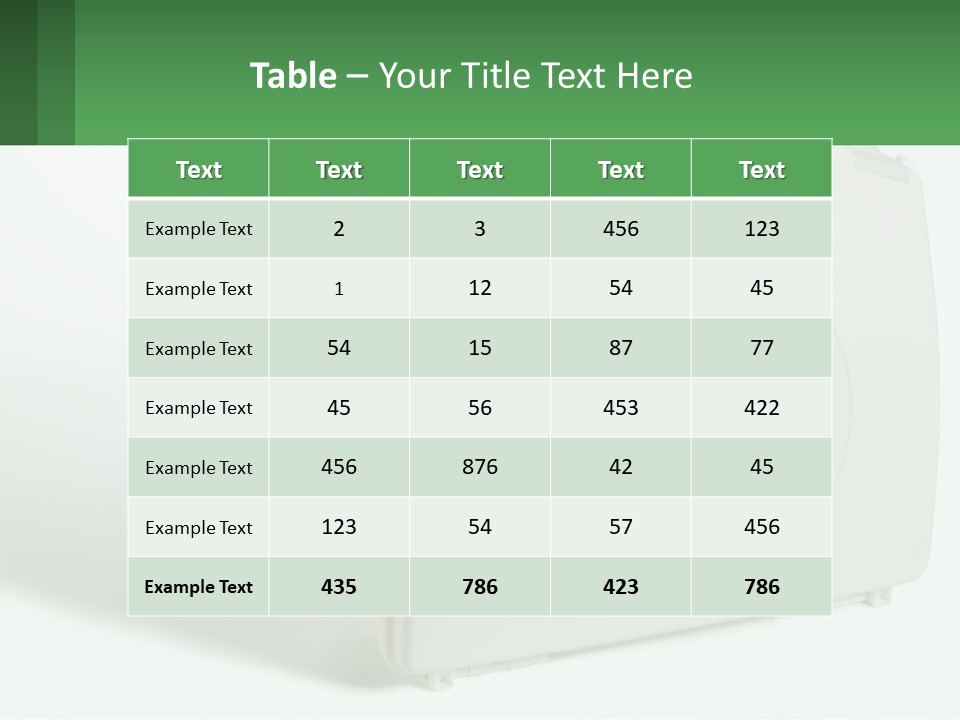 A Medical Kit With A Green Cross On It PowerPoint Template