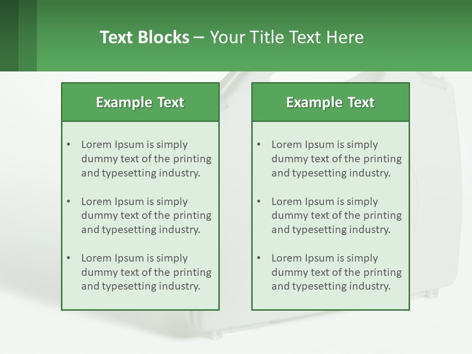 A Medical Kit With A Green Cross On It PowerPoint Template