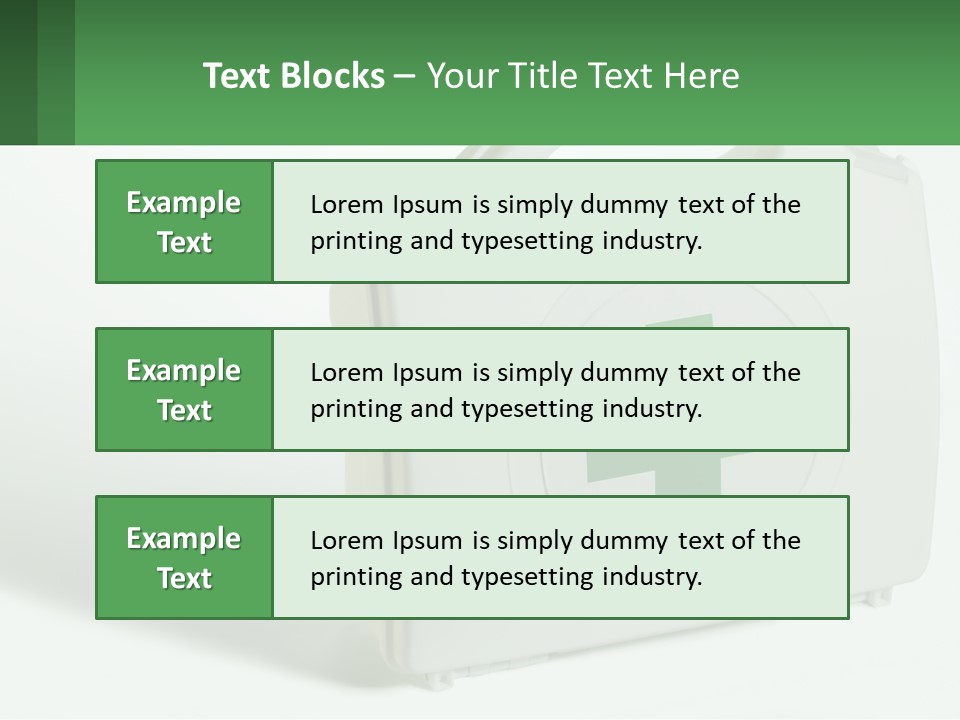 A Medical Kit With A Green Cross On It PowerPoint Template