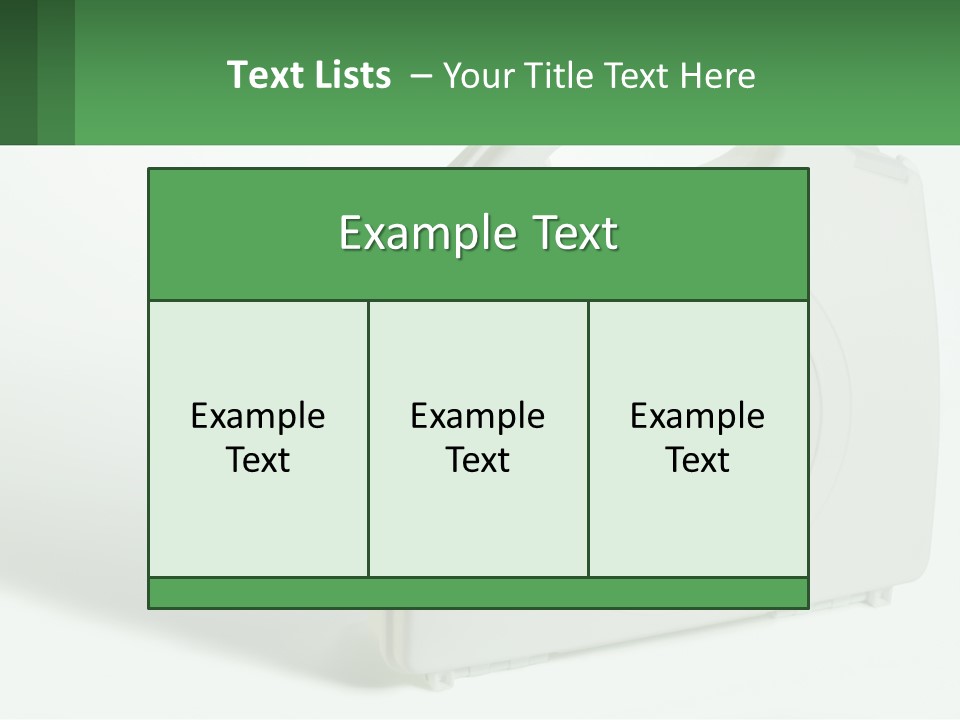 A Medical Kit With A Green Cross On It PowerPoint Template
