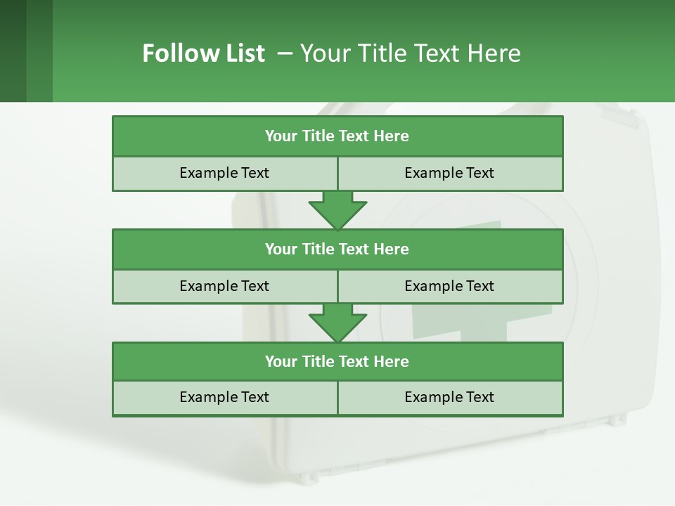 A Medical Kit With A Green Cross On It PowerPoint Template