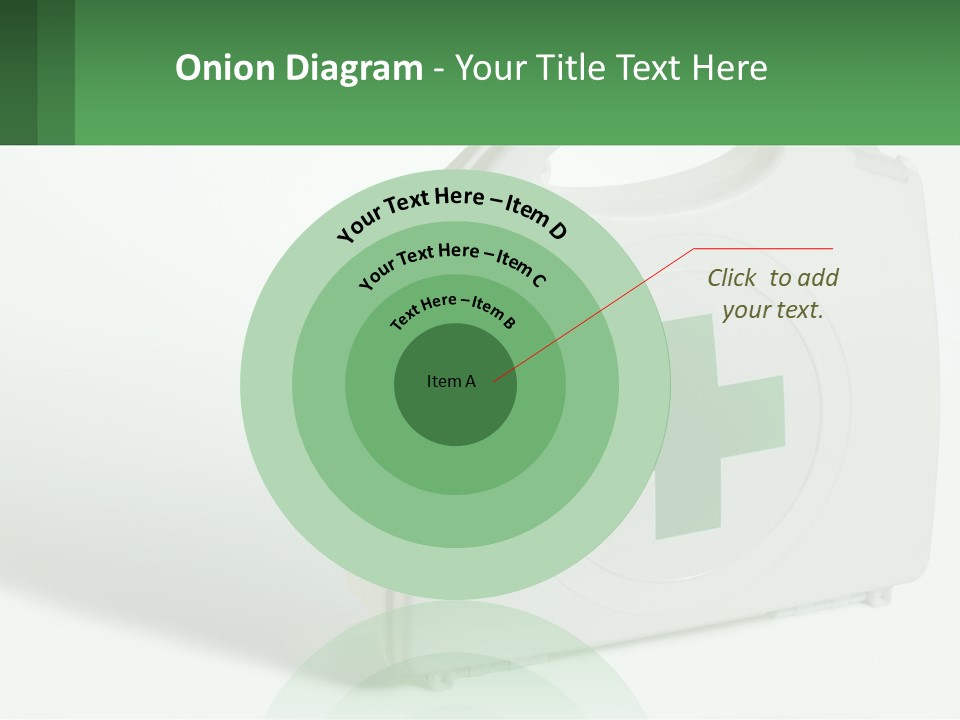 A Medical Kit With A Green Cross On It PowerPoint Template