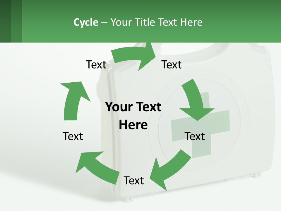 A Medical Kit With A Green Cross On It PowerPoint Template