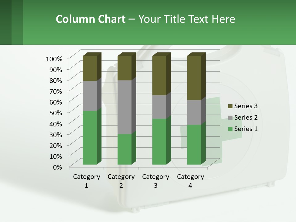 A Medical Kit With A Green Cross On It PowerPoint Template