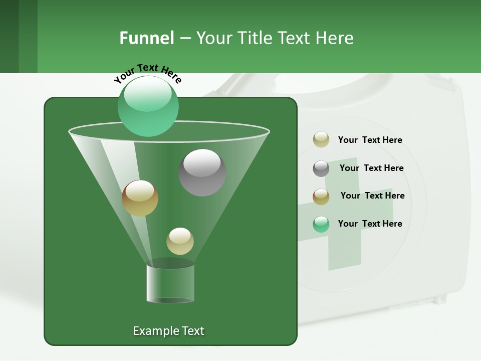 A Medical Kit With A Green Cross On It PowerPoint Template
