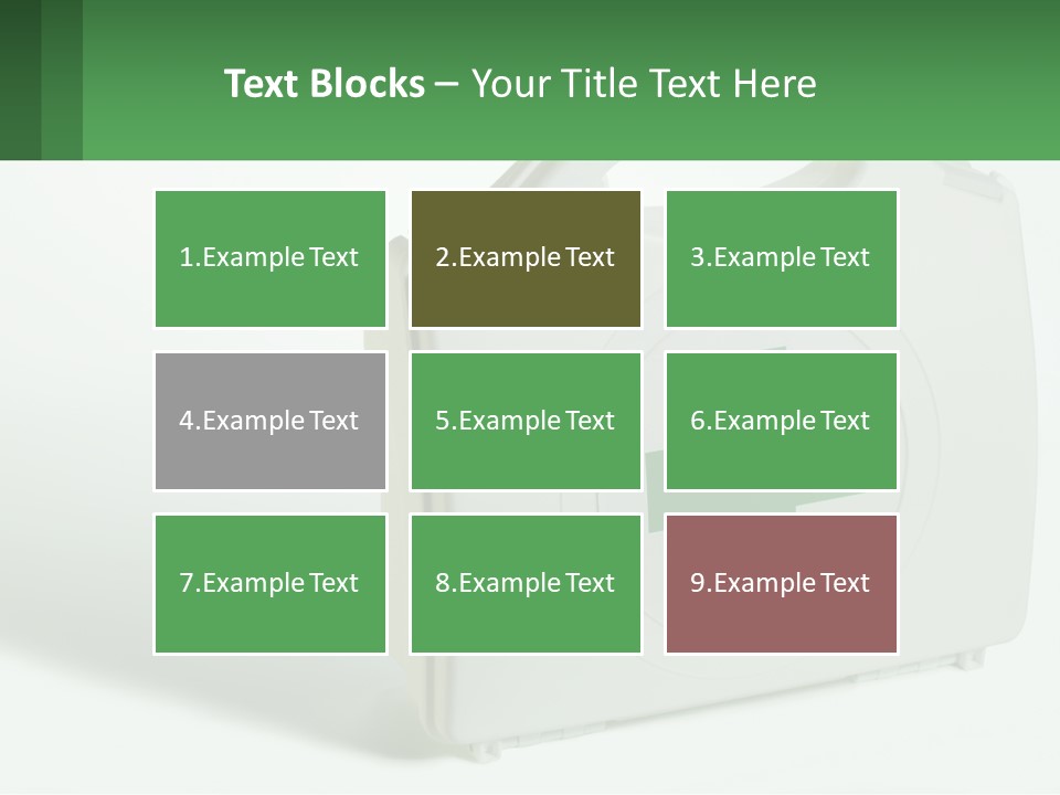 A Medical Kit With A Green Cross On It PowerPoint Template
