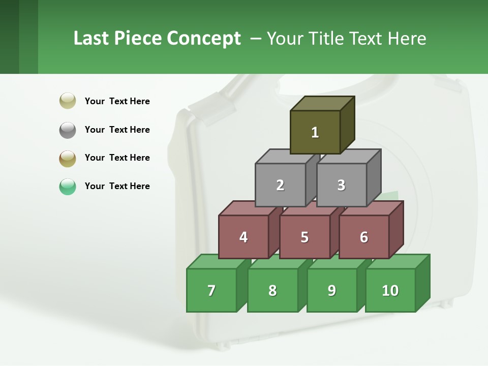 A Medical Kit With A Green Cross On It PowerPoint Template