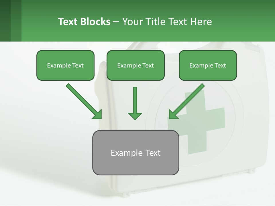 A Medical Kit With A Green Cross On It PowerPoint Template