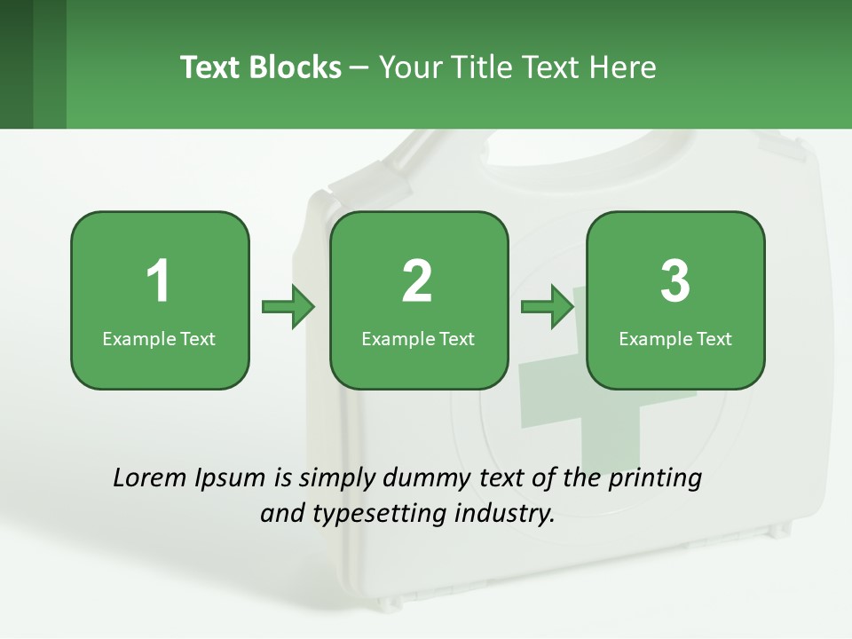 A Medical Kit With A Green Cross On It PowerPoint Template