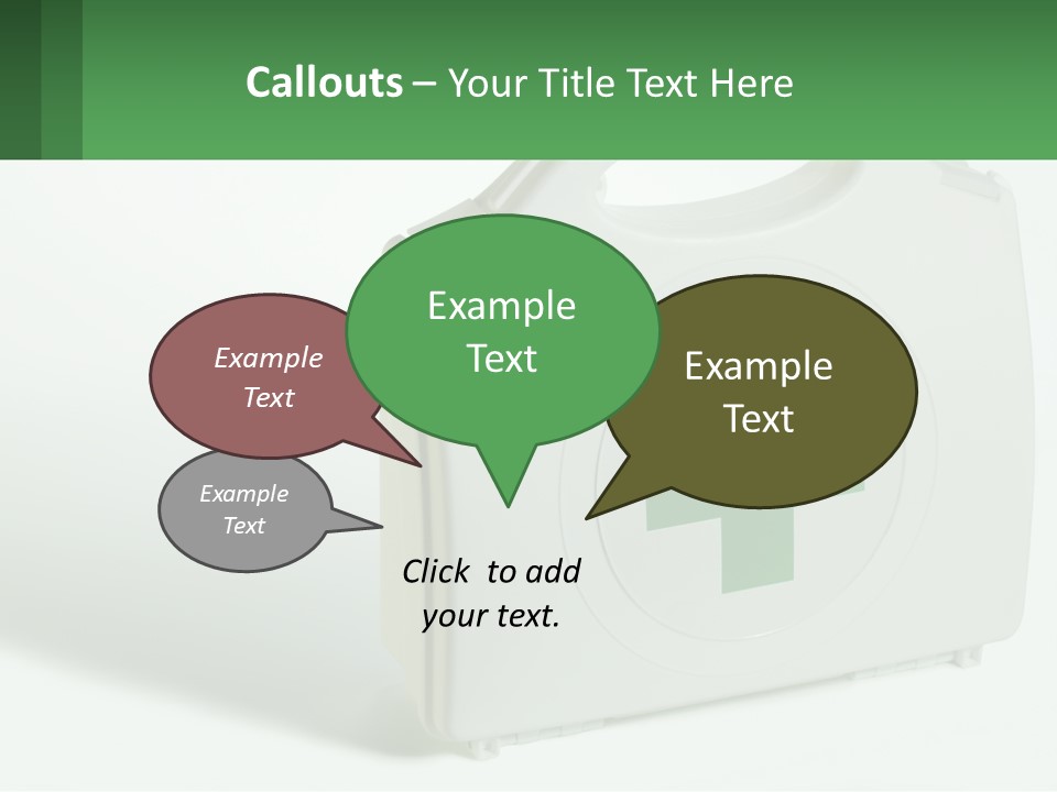 A Medical Kit With A Green Cross On It PowerPoint Template