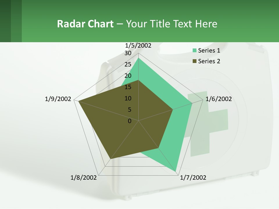A Medical Kit With A Green Cross On It PowerPoint Template