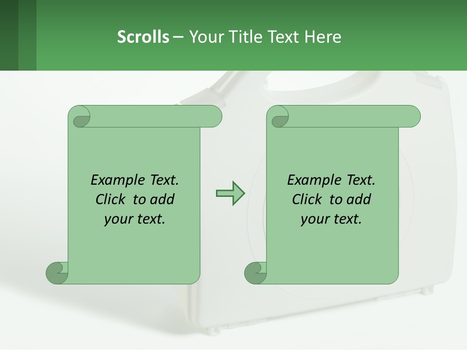 A Medical Kit With A Green Cross On It PowerPoint Template