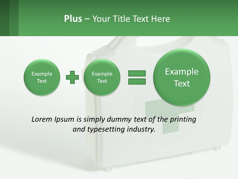 A Medical Kit With A Green Cross On It PowerPoint Template