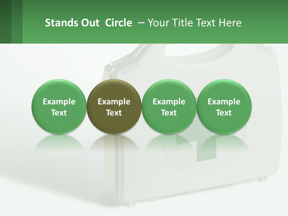 A Medical Kit With A Green Cross On It PowerPoint Template