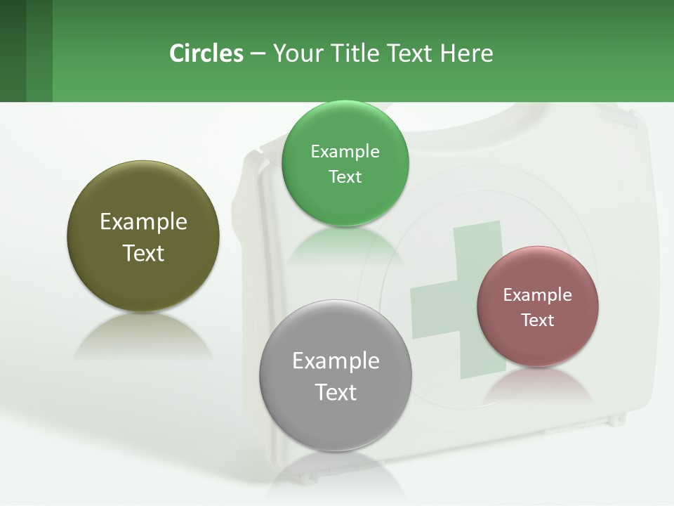 A Medical Kit With A Green Cross On It PowerPoint Template