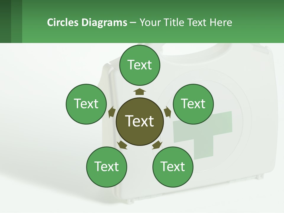 A Medical Kit With A Green Cross On It PowerPoint Template