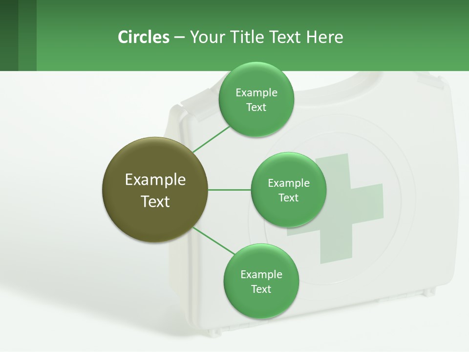 A Medical Kit With A Green Cross On It PowerPoint Template